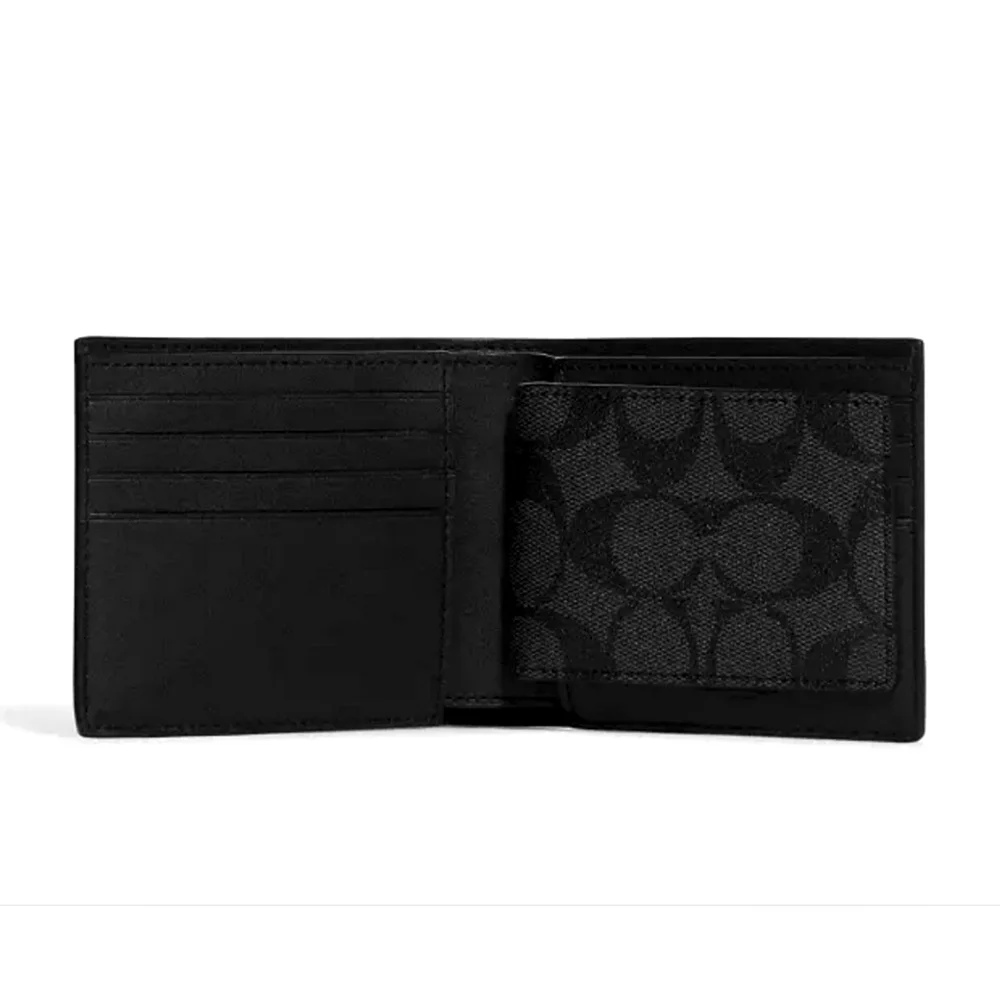 😈 Disney X Coach 3 In 1 Wallet In Signature Canvas With Patches & Gift Box